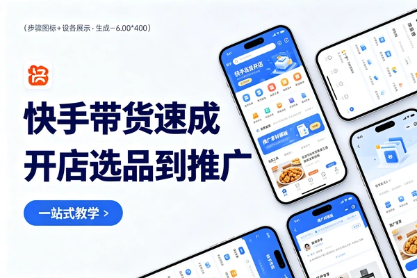 快手带货速成从开店选品到全站推广